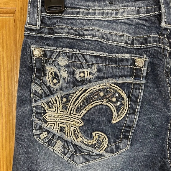 Miss Me Women’s Dark Blue Size 27x 28 Embroidered Jeans ANKLE SKINNY - Picture 5 of 6